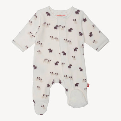 Puppy Love Velour Magnetic Footie