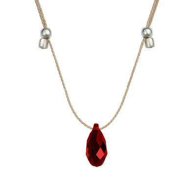 Hyevibe Siam Silk Slider Necklace, Silver