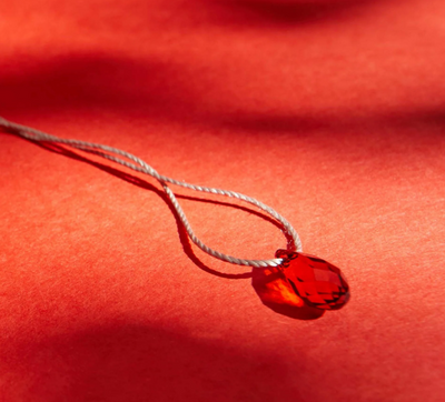 Hyevibe Siam Silk Slider Necklace, Silver