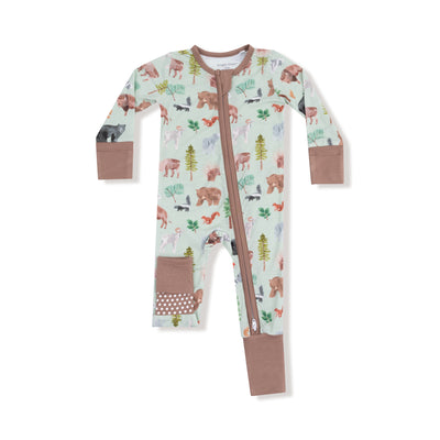 American Woodland Animals - 2 Way Zipper Romper