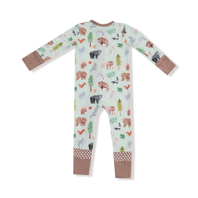 American Woodland Animals - 2 Way Zipper Romper