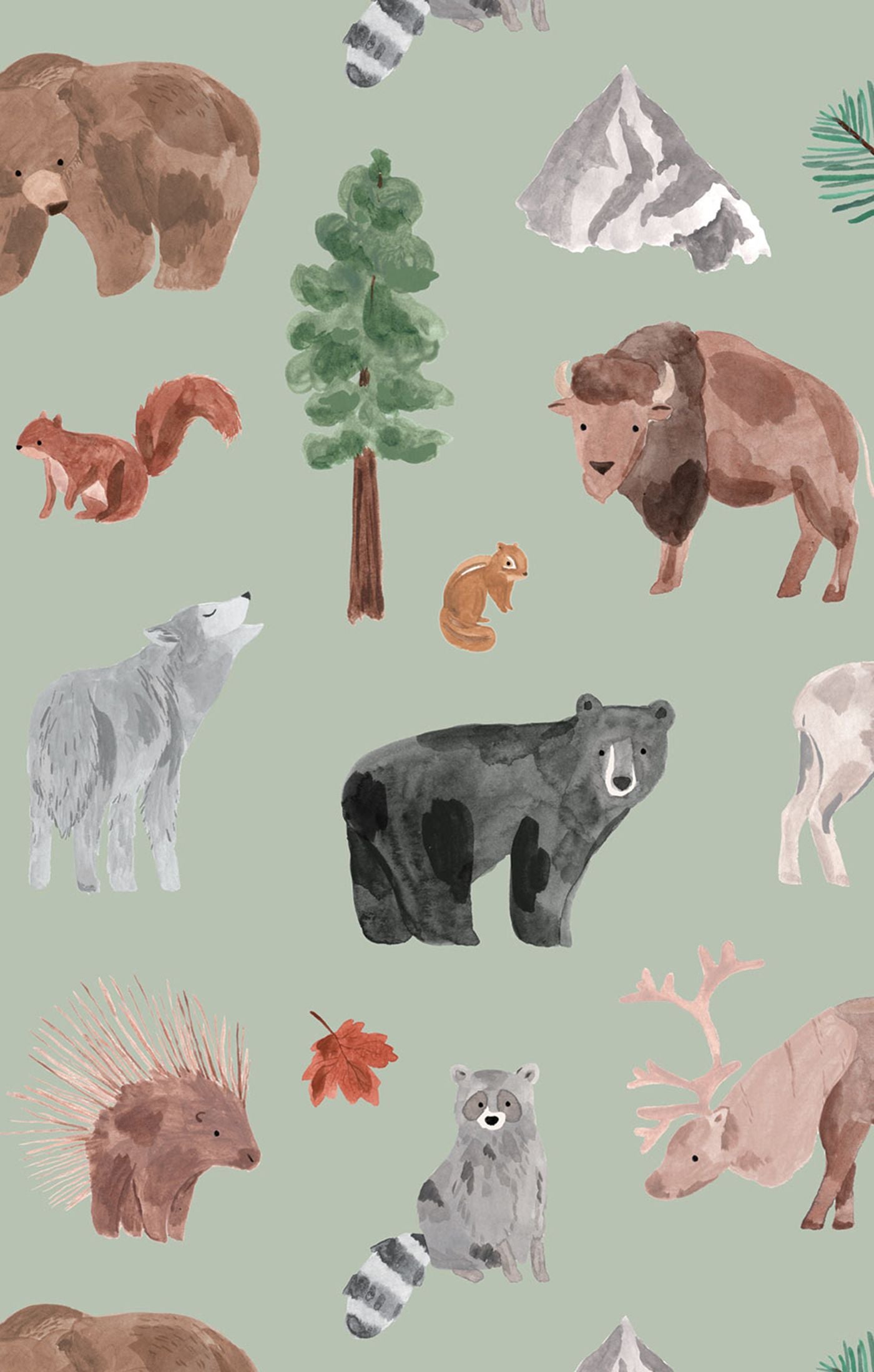 American Woodland Animals - 2 Way Zipper Romper