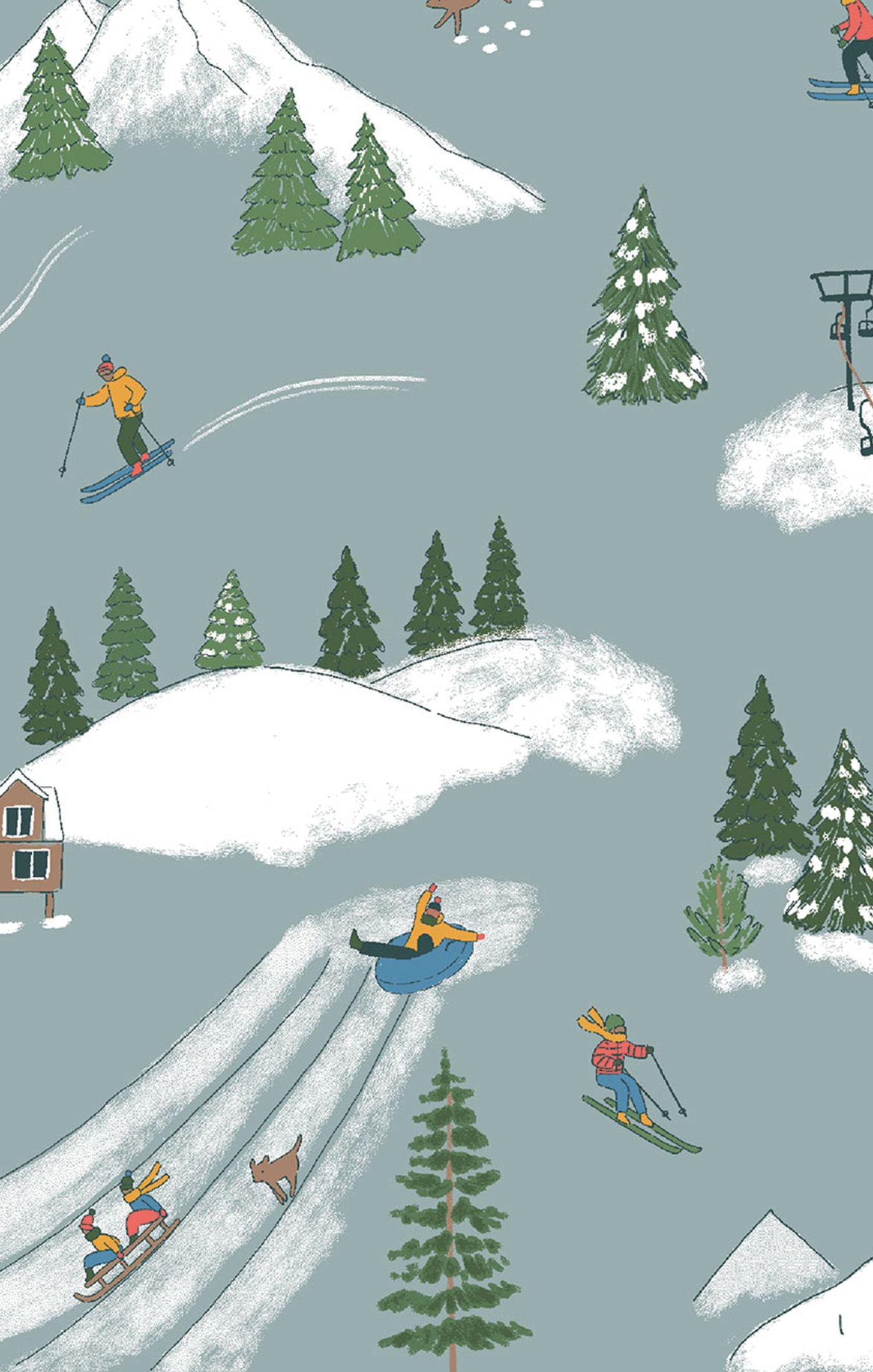 Winter Fun Skiers - 2 Way Zipper Romper