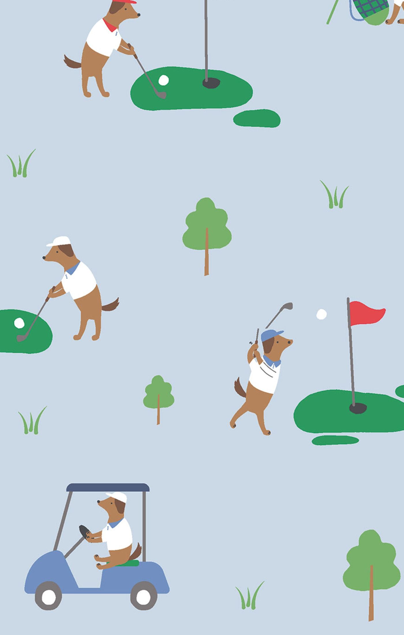 Dog Gone Golf - Blue - Polo Romper