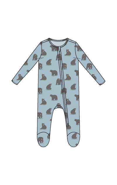 Black Bears - 2 Way Zipper Footie