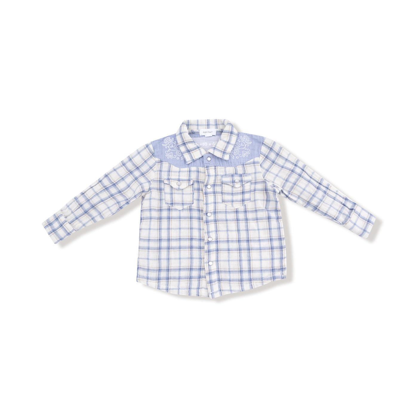 Blue Plaid - L/s Western Pearl Snap Shirt With Howdy Embroidery On Back