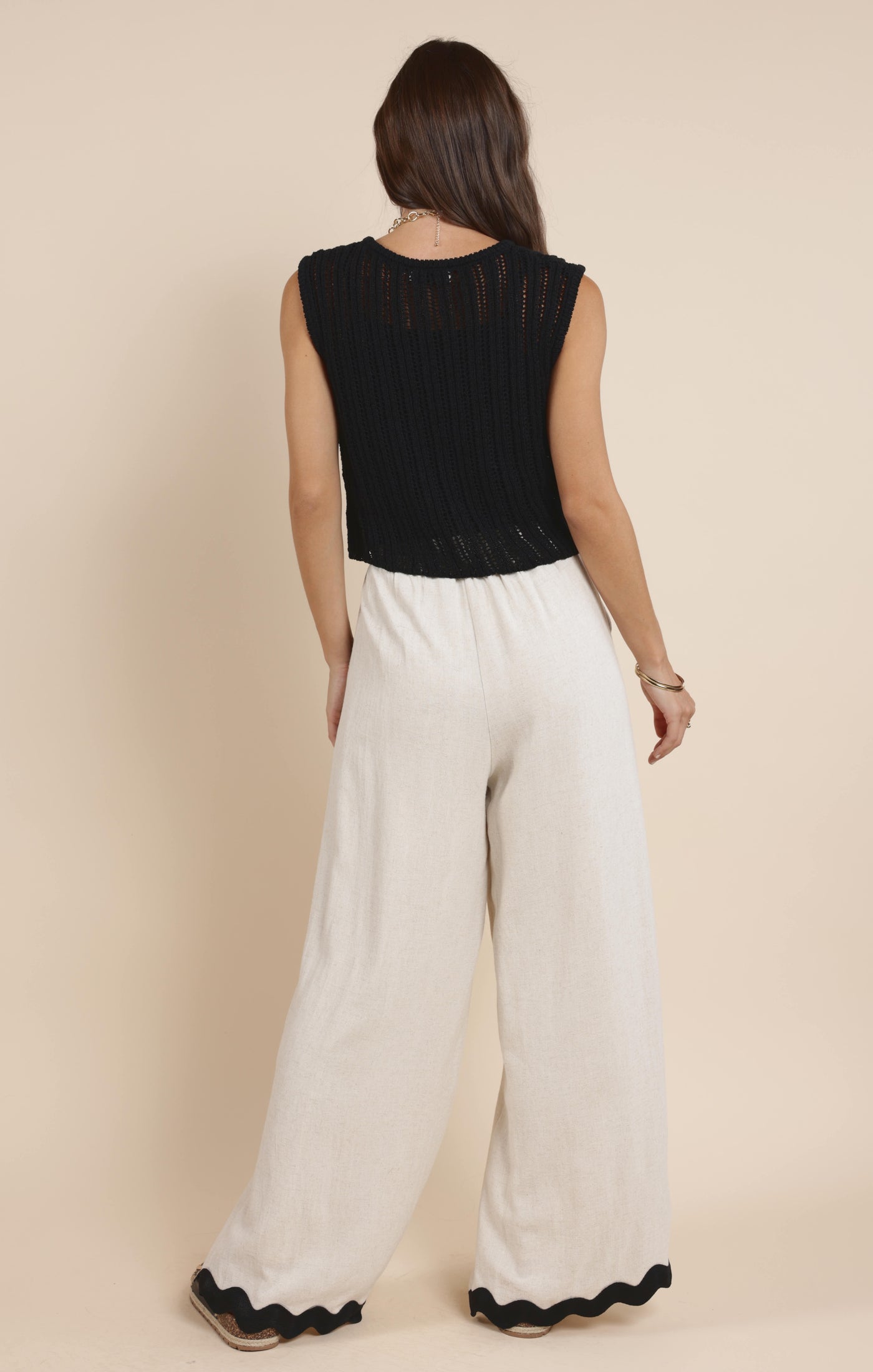 Sugarloaf Wavy Trim Elastic Pants