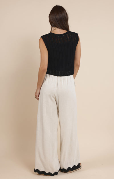 Sugarloaf Wavy Trim Elastic Pants