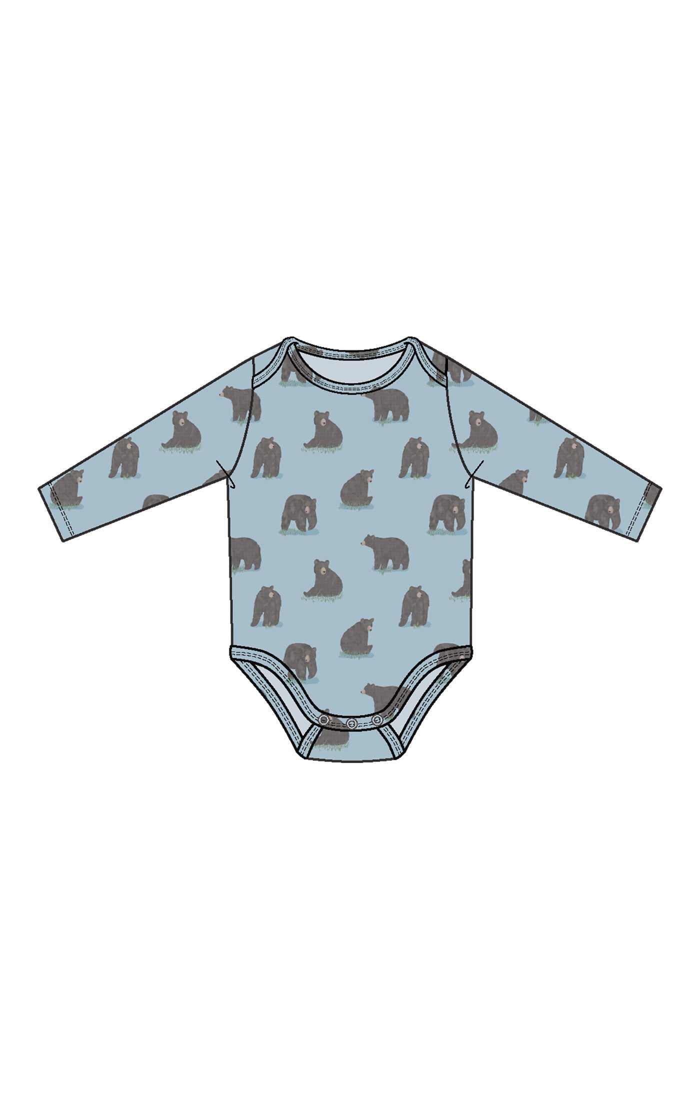 Black Bears - Lap Shoulder Bodysuit