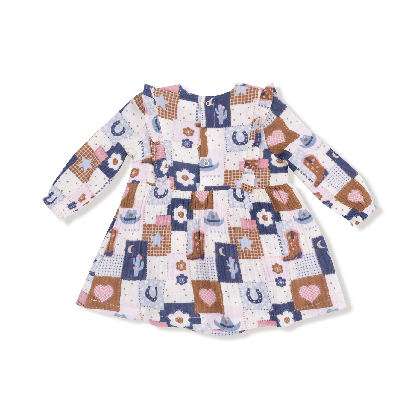Patchwork Cowgirl - Ruffle L/s Bubble W/ Skirt
