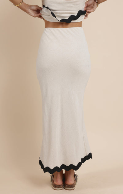 Sugarloaf Wavy Trim Midi Skirt