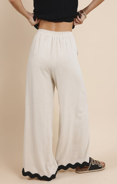 Sugarloaf Wavy Trim Elastic Pants