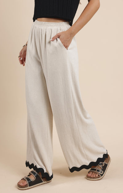 Sugarloaf Wavy Trim Elastic Pants