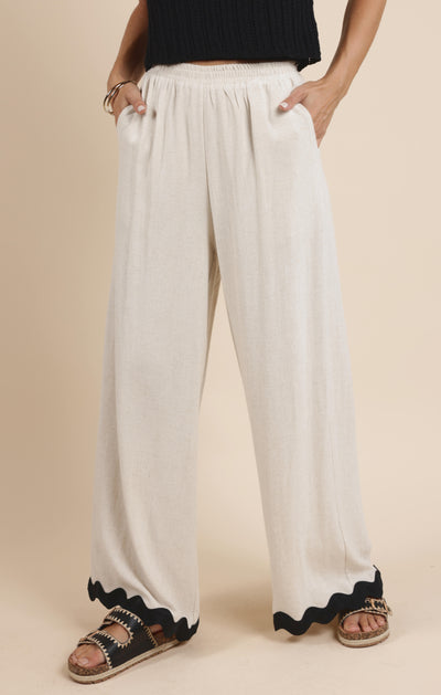 Sugarloaf Wavy Trim Elastic Pants