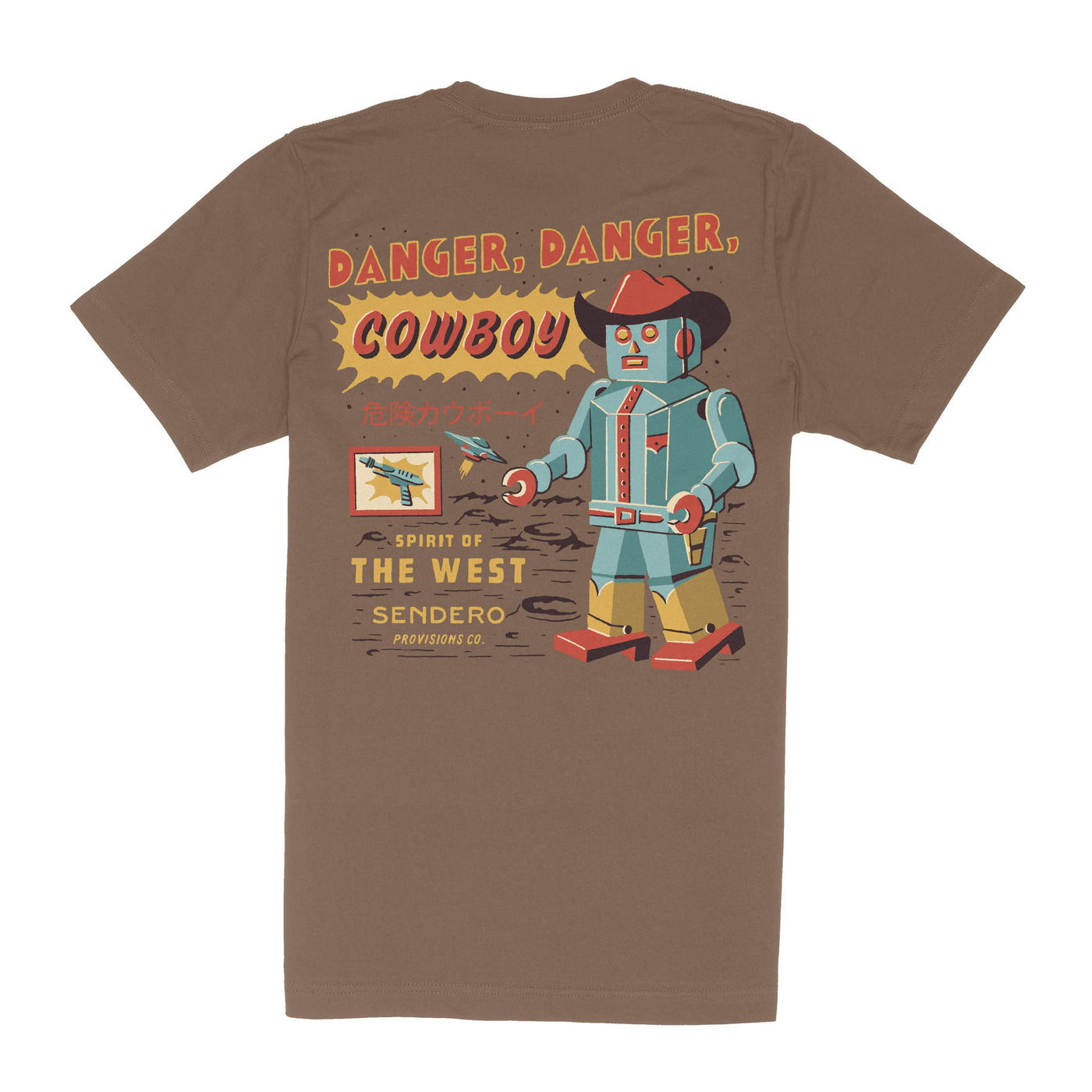 DANGER COWBOY T-SHIRT- LIGHT BROWN