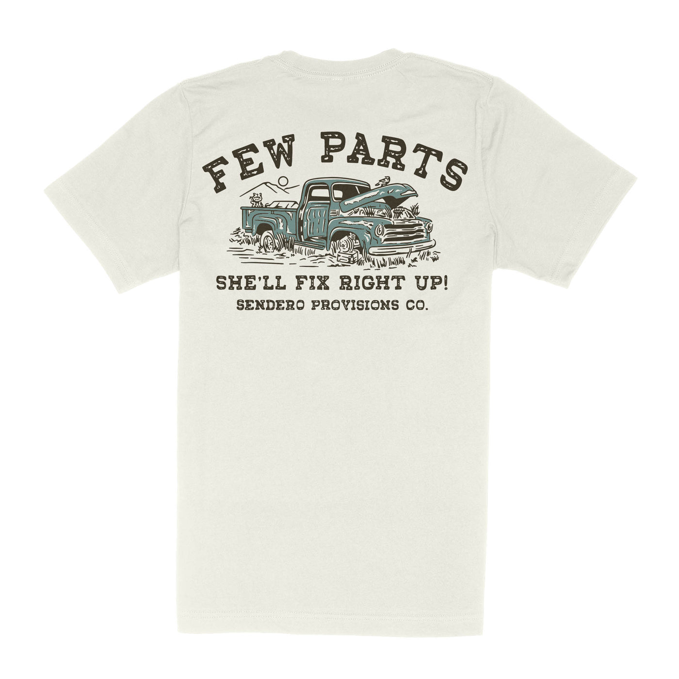 FEW PARTS T-SHIRT- VINTAGE WHITE
