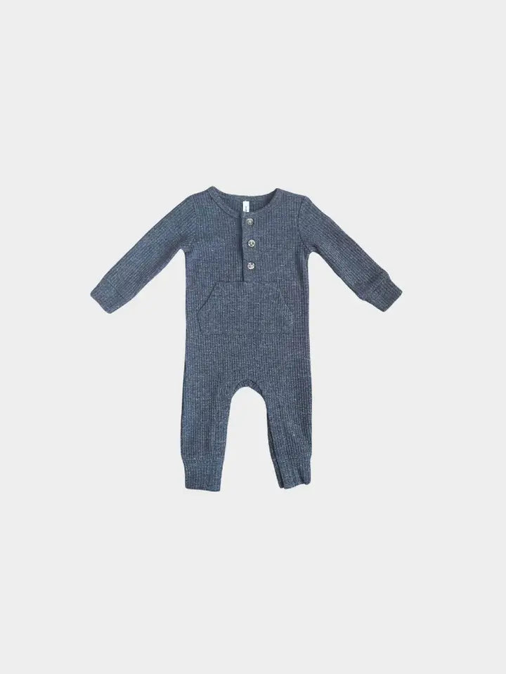 Waffle Romper - Charcoal Mix