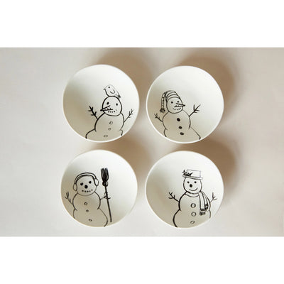 Stoneware Bowl with Snowman Image