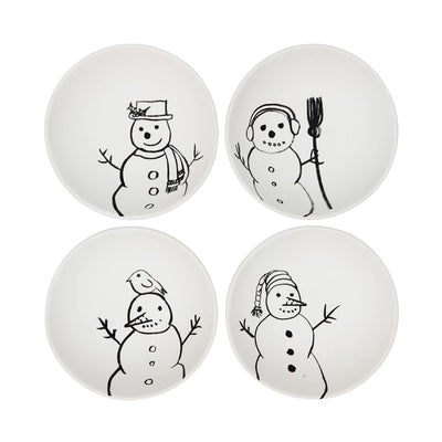 Stoneware Bowl with Snowman Image