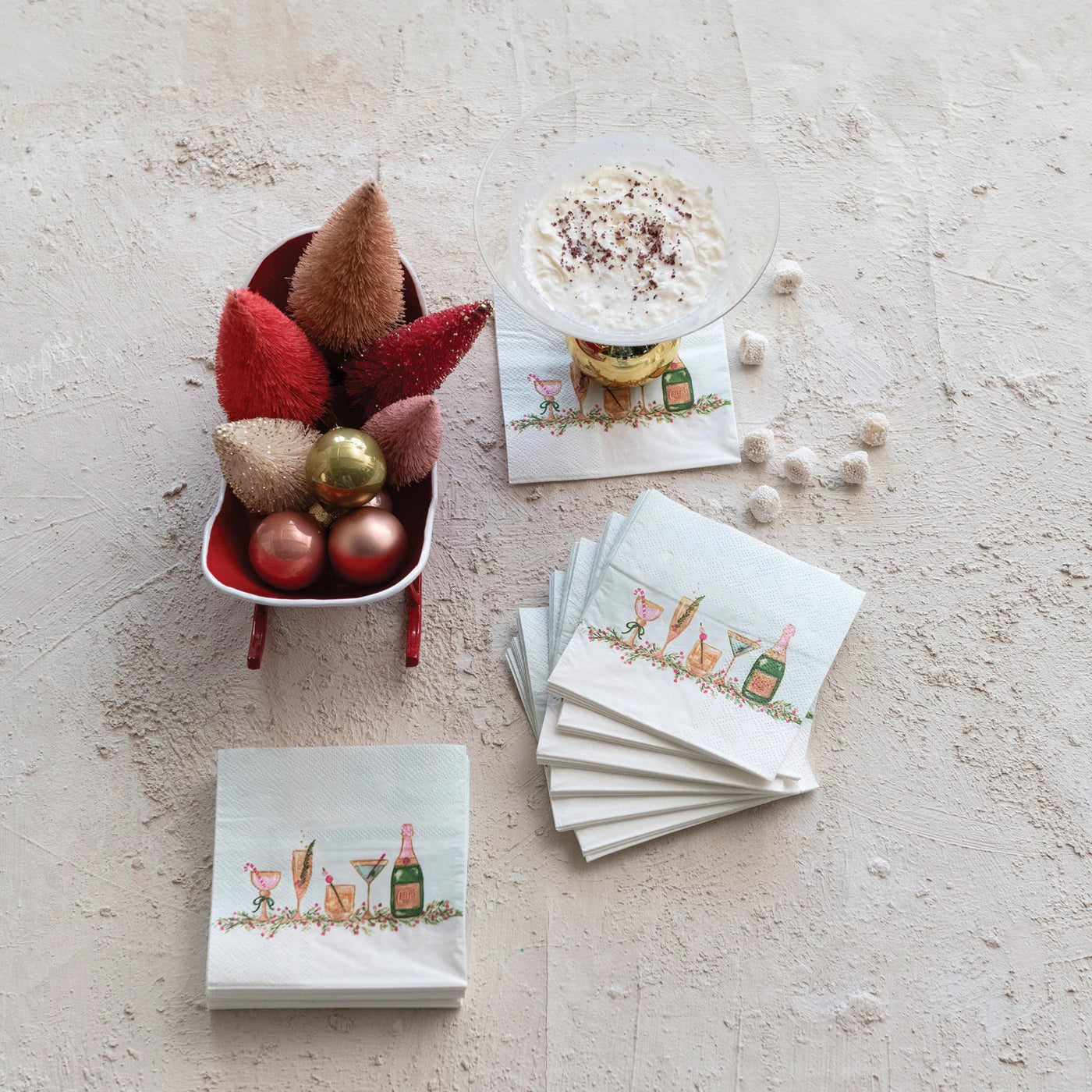 Paper Cocktail Napkins w/ Holiday Cocktails - 50