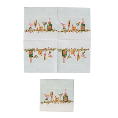 Paper Cocktail Napkins w/ Holiday Cocktails - 50