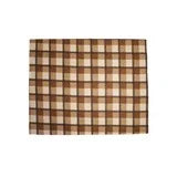 60"L x 50"W Fabric Faux Sherpa Throw, Brown Plaid