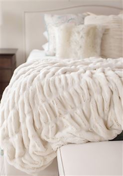 Ivory Mink Faux Fur Throw