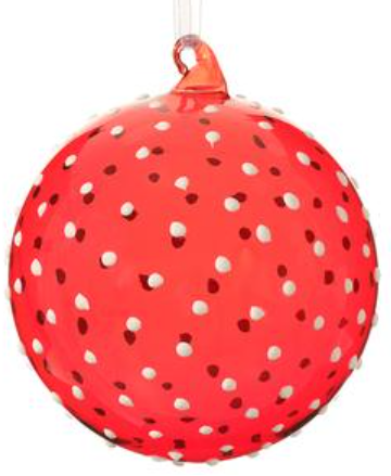 4" Glass Dots Ball Ornament