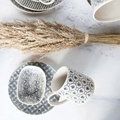 Black Embossed Stoneware Dish