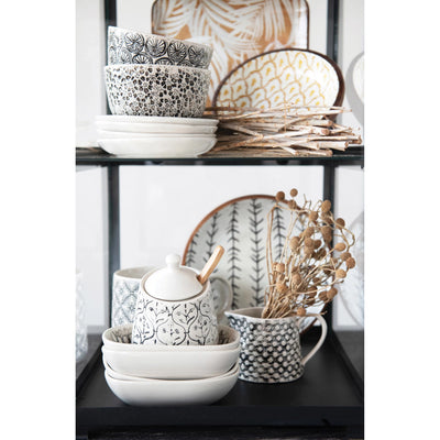 Black Embossed Stoneware Dish