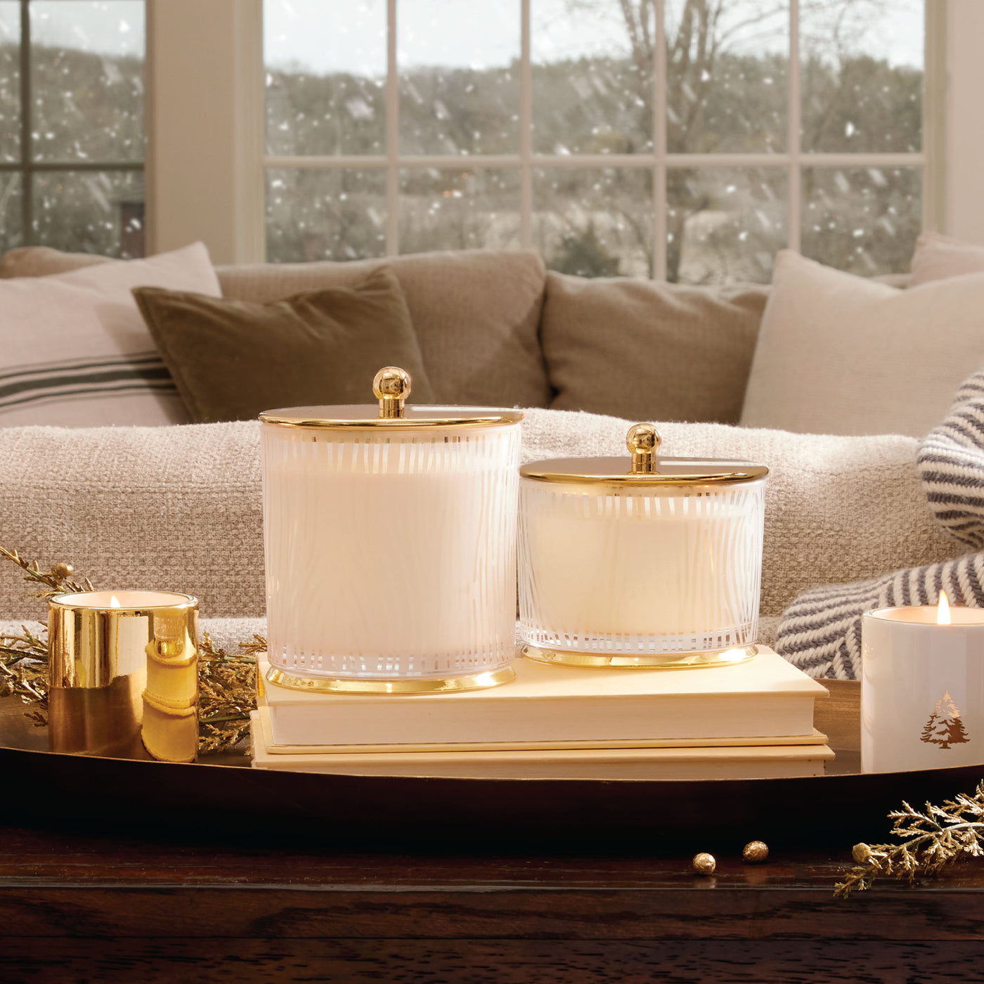 Frasier Fir Gilded Frosted Wood Candle
