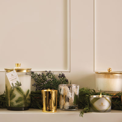 Frasier Fir Gilded Frosted Wood Candle