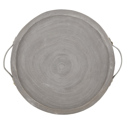 Paulownia + Leather Tray - Grey