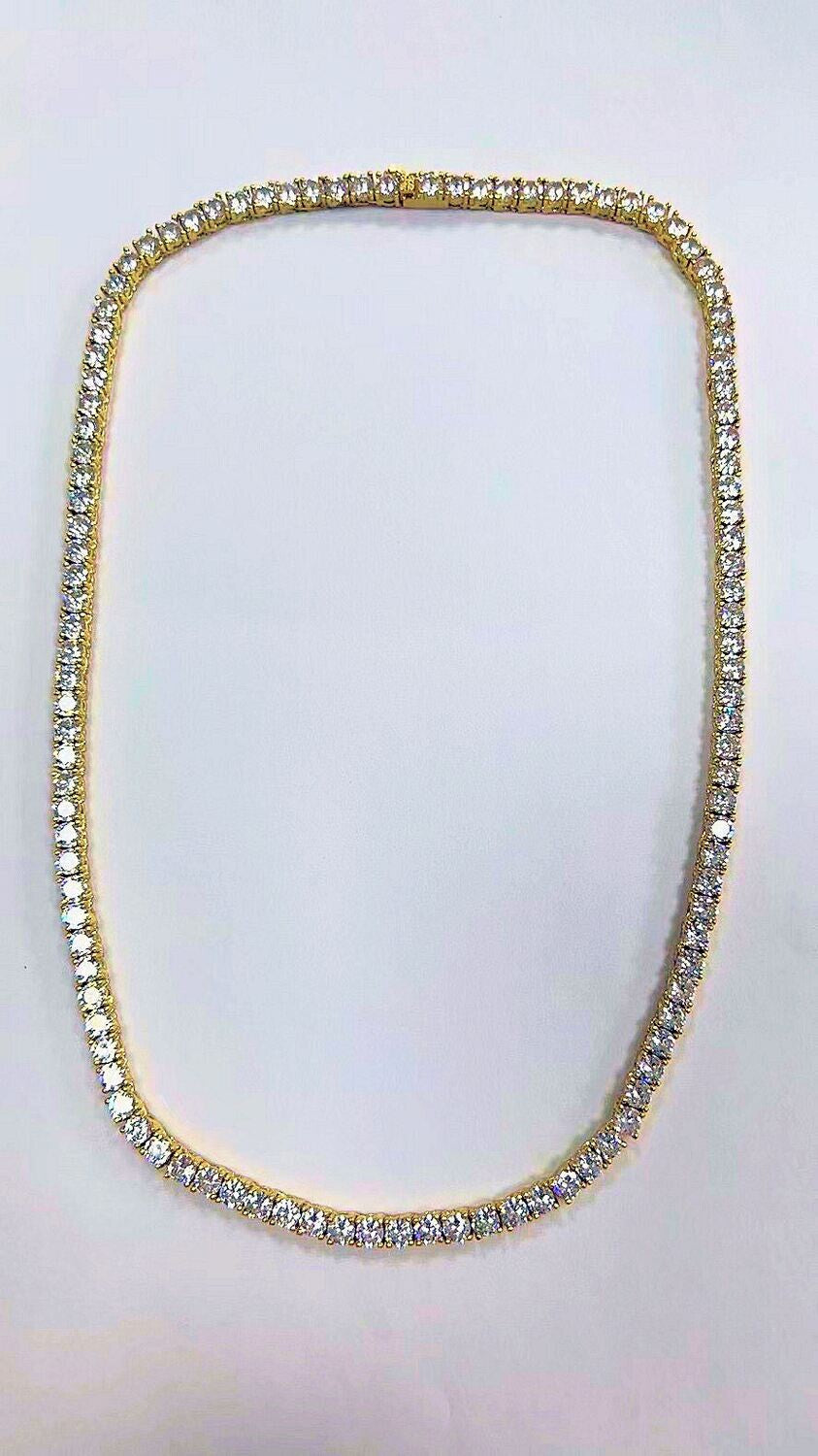 16" Gold CZ Tennis Necklace