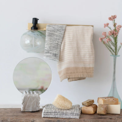 Marbled Glass Soap Dispenser w/ Pump