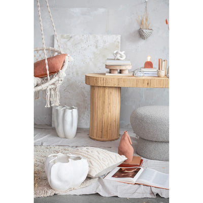 Stoneware Organic Shaped Planter, Matte Cream Color
