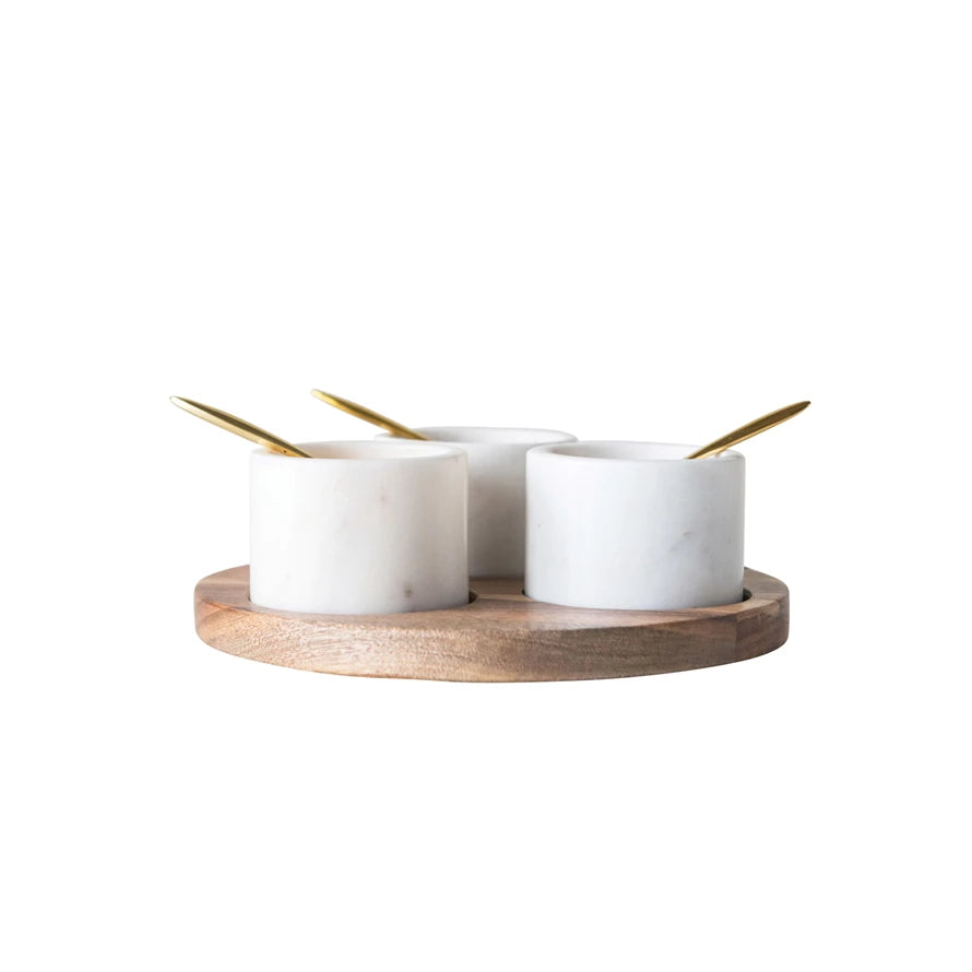 Board with Pinch Pots and Spoons, Set of 7