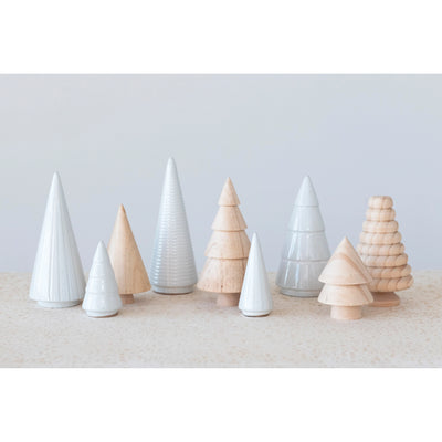 Pinewood and Stoneware Tree Set