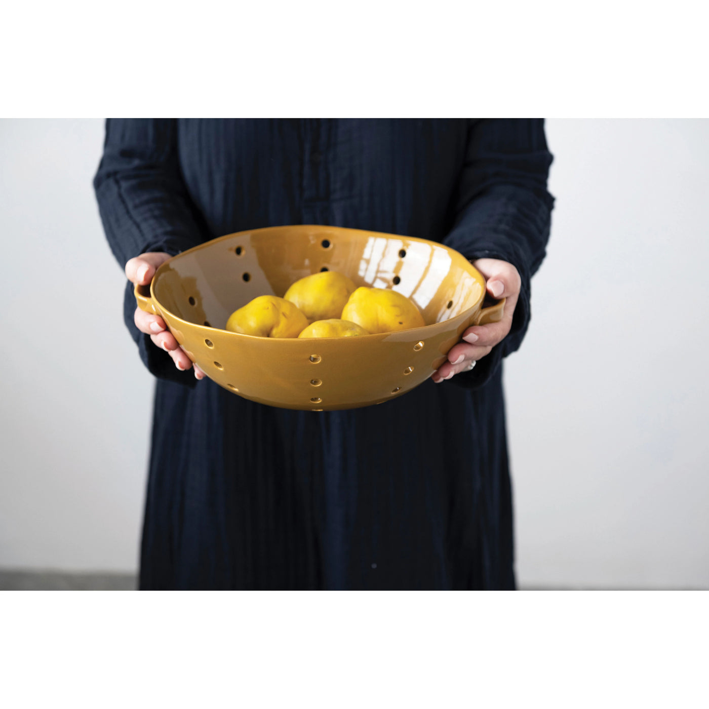 Stoneware Colander With Handles