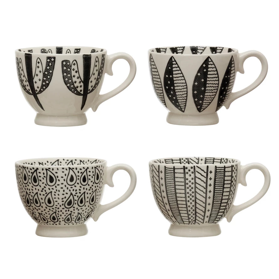 Stoneware Mug with Pattern