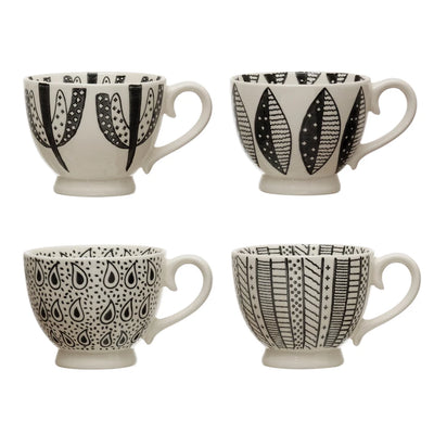 Stoneware Mug with Pattern