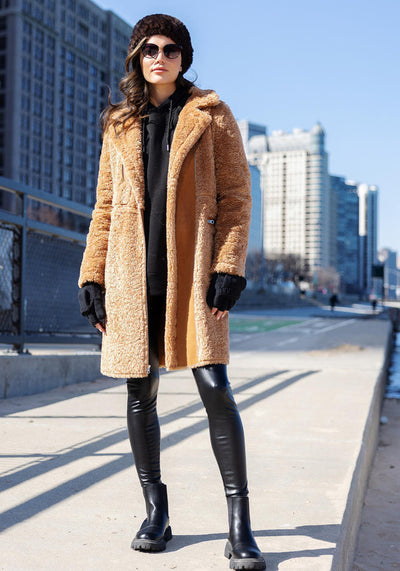 Toffee Faux Fur Tastemaker Zip Coat