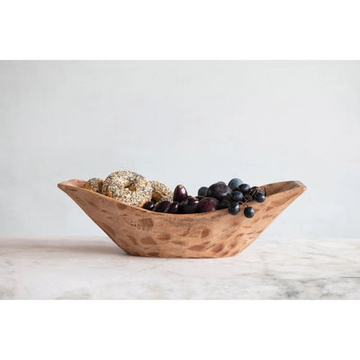 Hand-Carved Mango Wood Bowl