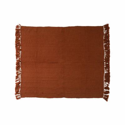 Woven Wool Throw with Fringe