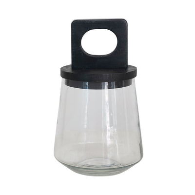 Small Glass Jar with Black Mango and Marble Lid