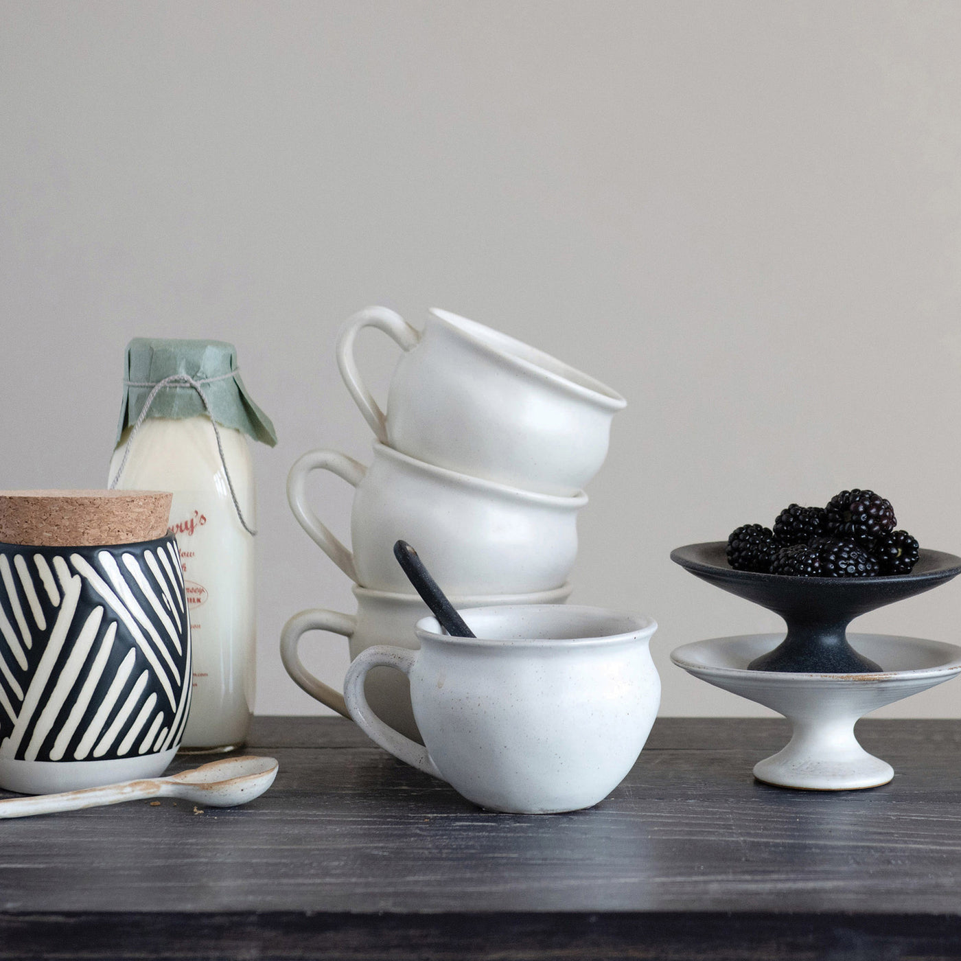 Stoneware Pedestal - 2 colors