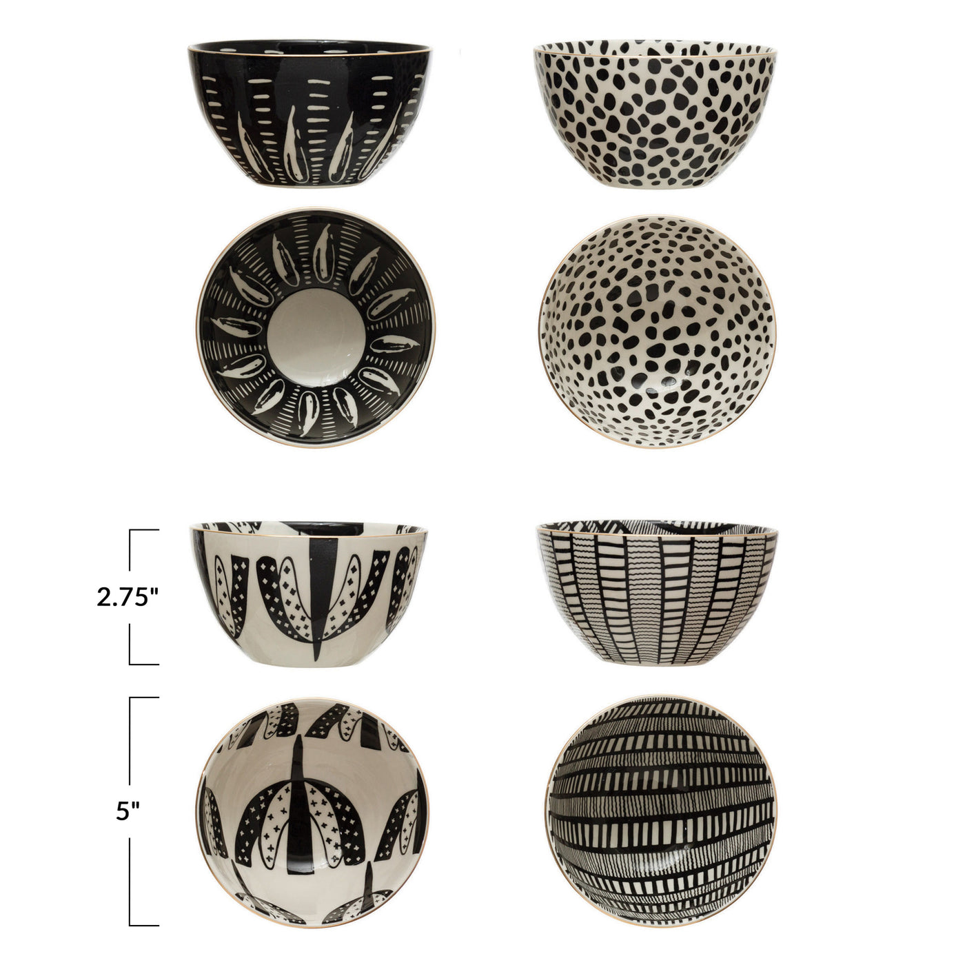 Patterned Stoneware Bowls